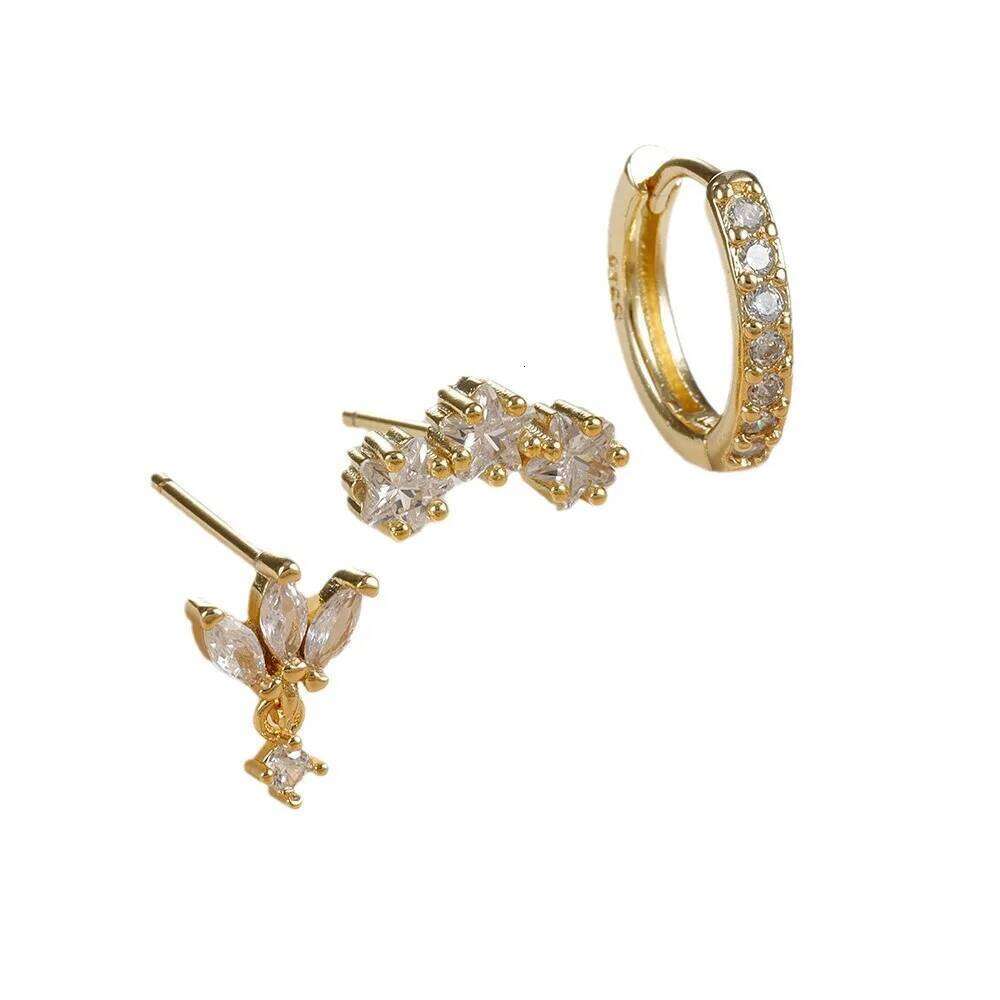 ZAKOL 3PCS Luxury Star Pendant Piercing Earrings Set For Women Crystal Zircon Punk Ear Studs Earring Lady Jewelry aretes