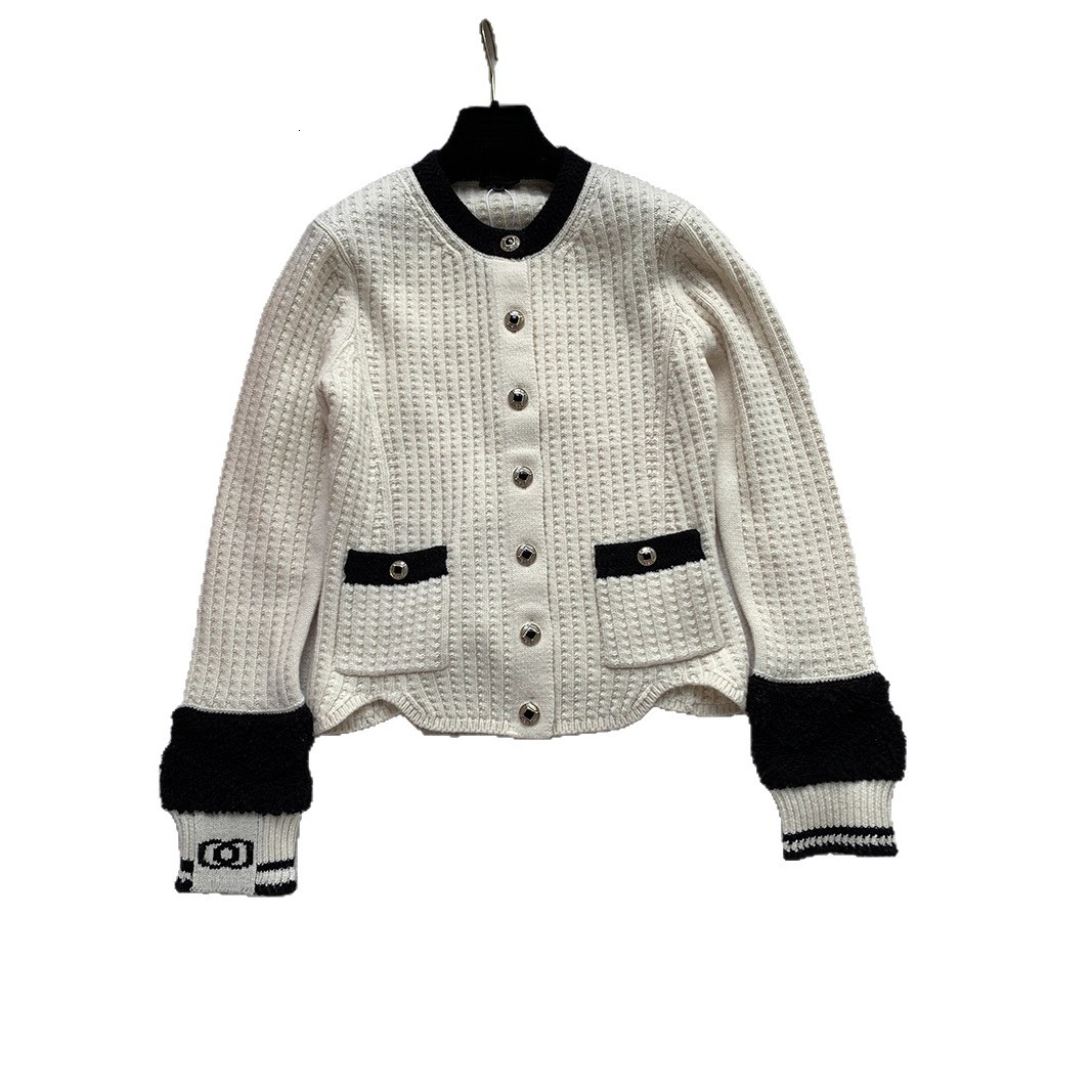 Original Development! Shenzhen Nanyou 25N Ski Series Black And White Knitted Cardigan Cashmere Wool Blend Knitwear