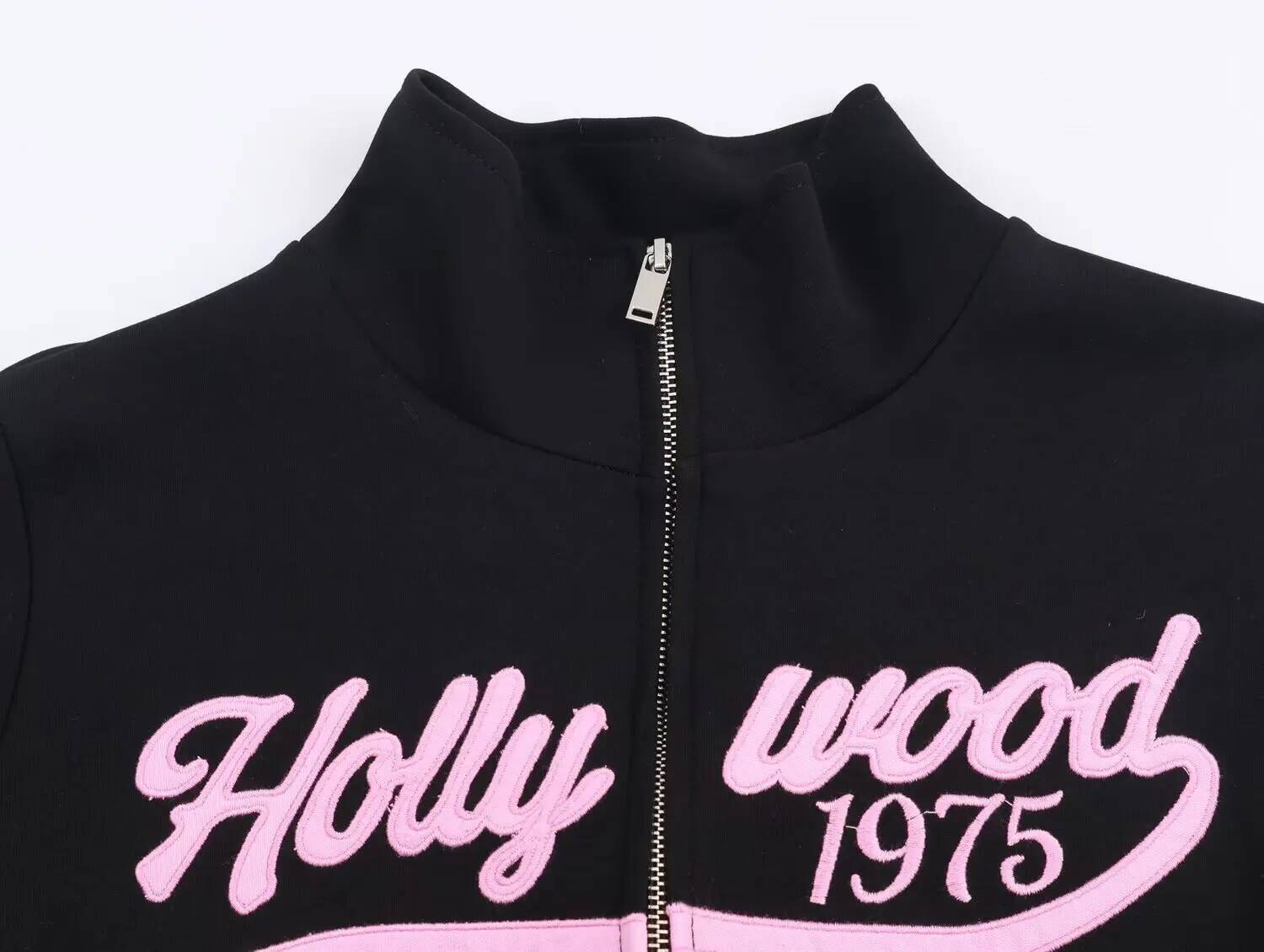 European and American women's new style embroidery long-sleeved jacket high-waisted flared trousers set