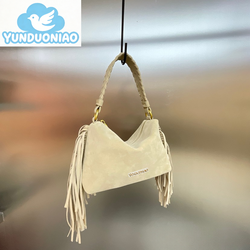 Autumn and winter new retro high-quality women's handbag retro fashionable elegant tassel handbag crossbody bag fashionable tote bag