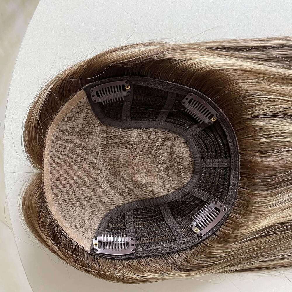 Factory Human Raw Hair 6.5x7 Inch Base Balayage Color Toupee Instock Fast Shipping Silk Topper For Woman