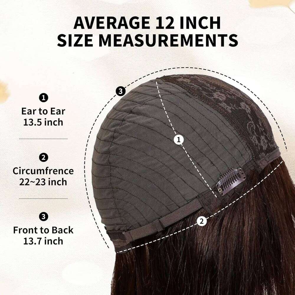 Ombre Ash Blonde Bob Remy Human Short Straight Natural Layered Hair Wig for Women Daily Machine Made 12 inch