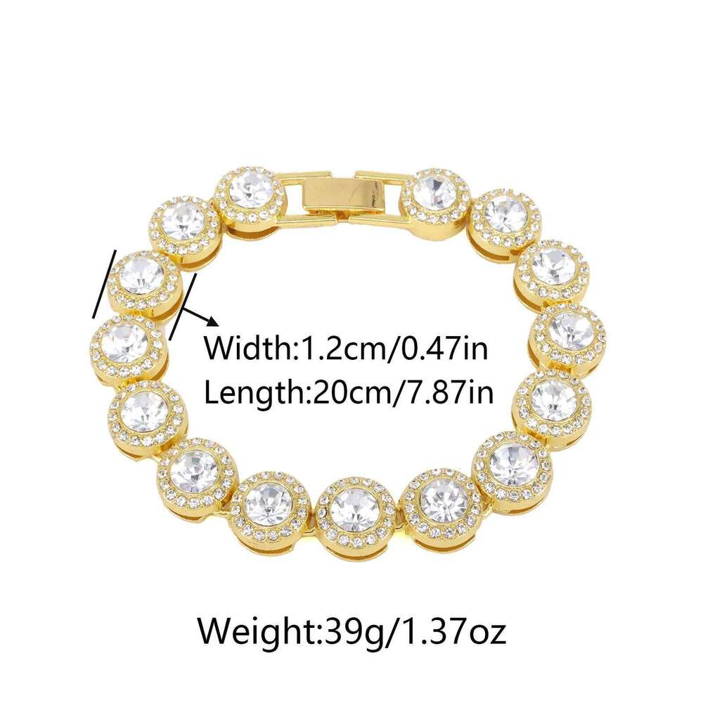 ZAKOL Hip Hop Trendy 12MM Width Round Rhinestone Tennis Bracelet Set for Women/Men Fashion Hippie Necklace Jewelry