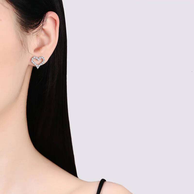 0.5-1ct Moissanite Earrings for Women Lab Grown Diamond Ear Studs 925 Sterling Silver Fine Jewelry Gift 20c