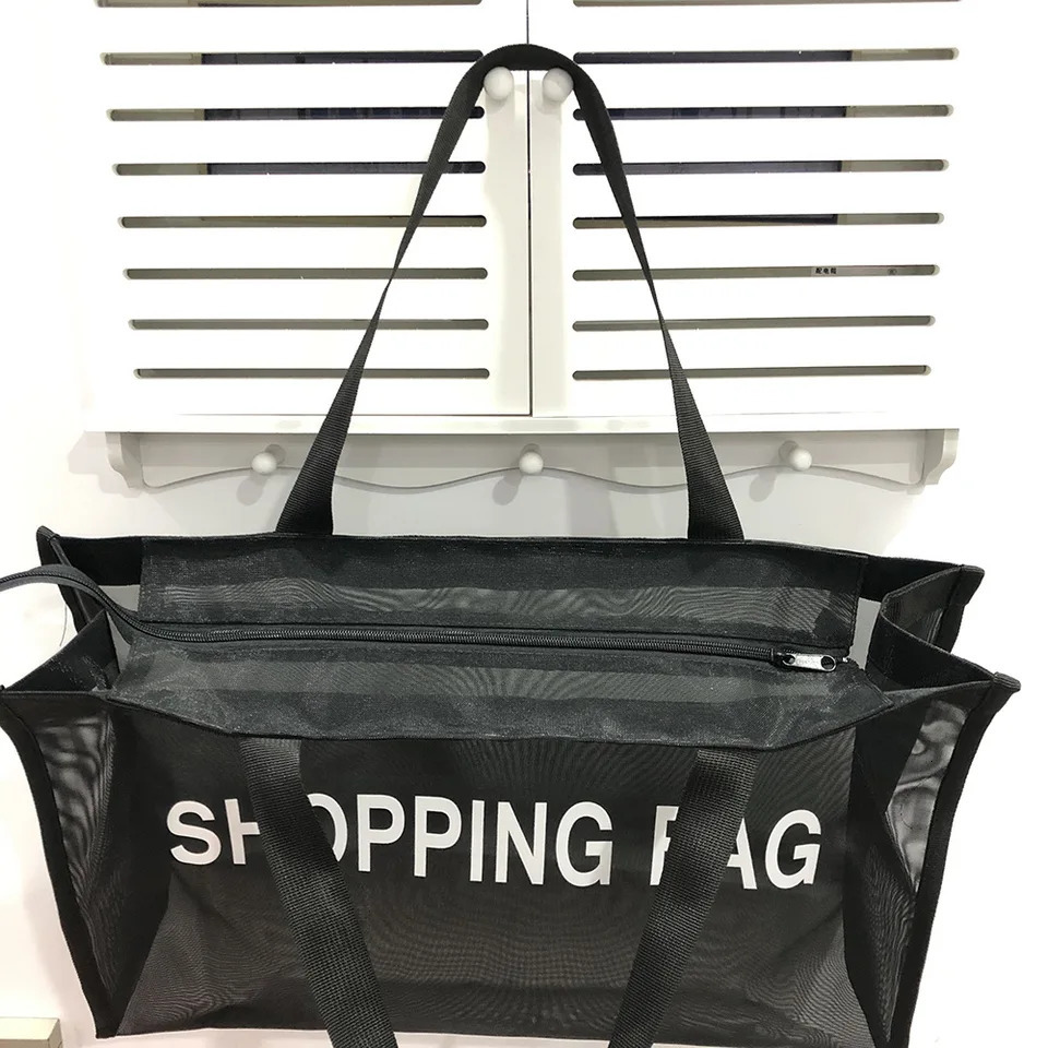 Fashionable and convenient mesh large capacity shopping bag daily necessities storage bag tourist beach bathing products envi 251225