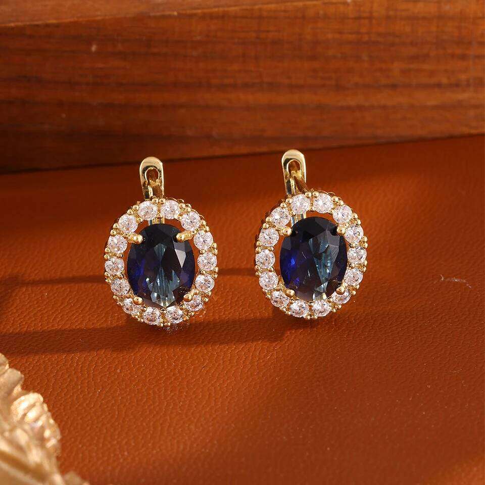 ZAKOL Classic Multicolor Oval Cubic Zirconia Drop Earrings for Women Elegant Simple Ear Accessories Birthday Party Jewelry Gift