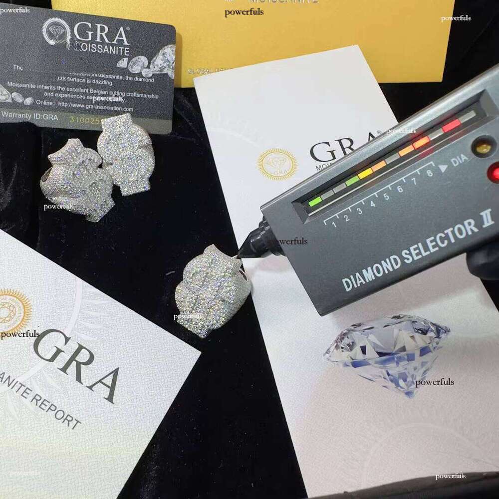 14k White Gold with 8mm Silicon Stone and Side Lab-Grown Diamond Ice Out Ring