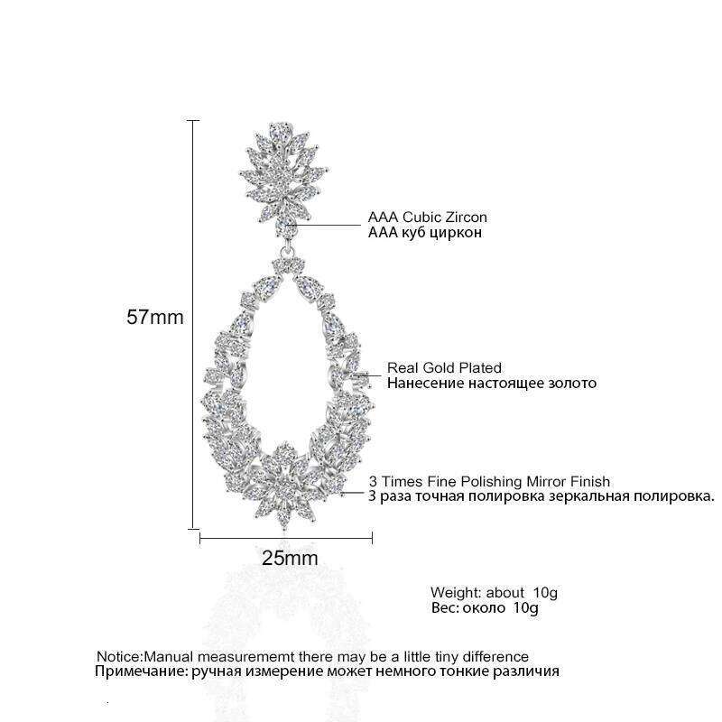 ZAKOL Luxury Buling Mirco Paved Cubic Zircon Dangle Drop Earrings For Women Exquisite Bridal Earring Wedding Jewelry