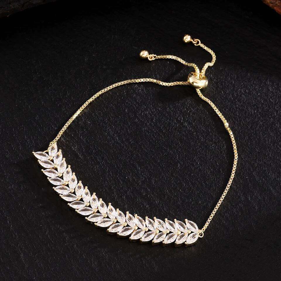 ZAKOL Mariquesa Cubic Zirconia Charm Bracelet for Women Shiny Crystal Adjustable Bracelets Wedding Jewelry Wholesale