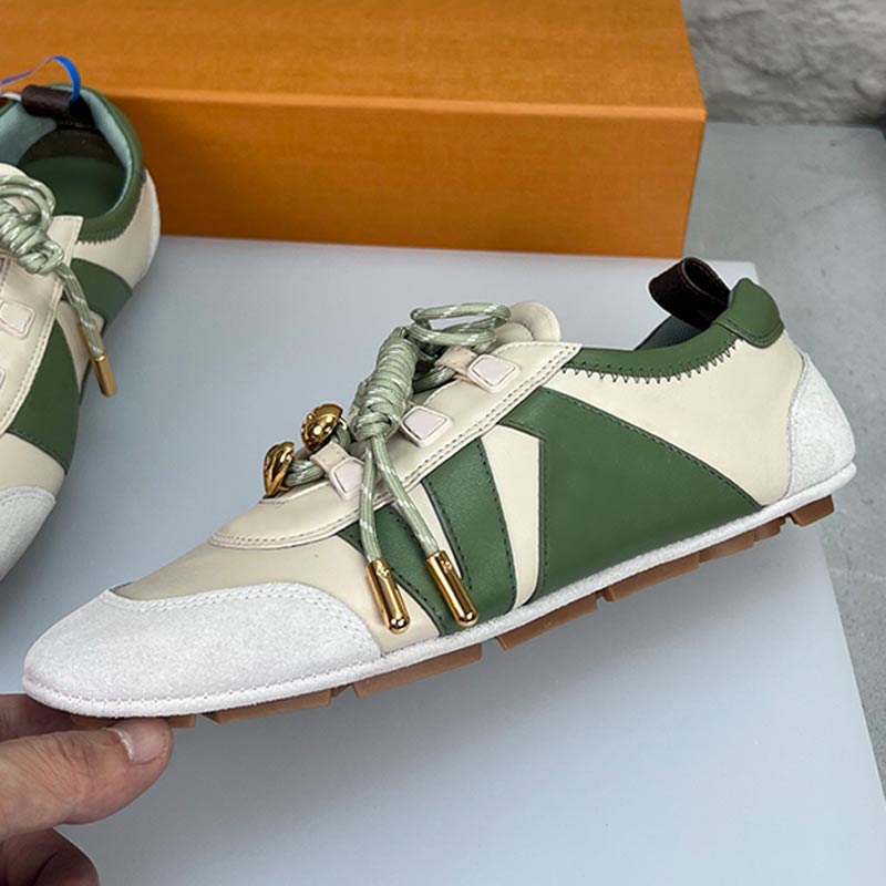 Luxury Designer Women Sneakerina Ballet Sneakers Sheepskin Upper TPU Sole Bright Lace Decoration Lightweight Fashion Womens Sports Shoes Outdoor Casual Shoes