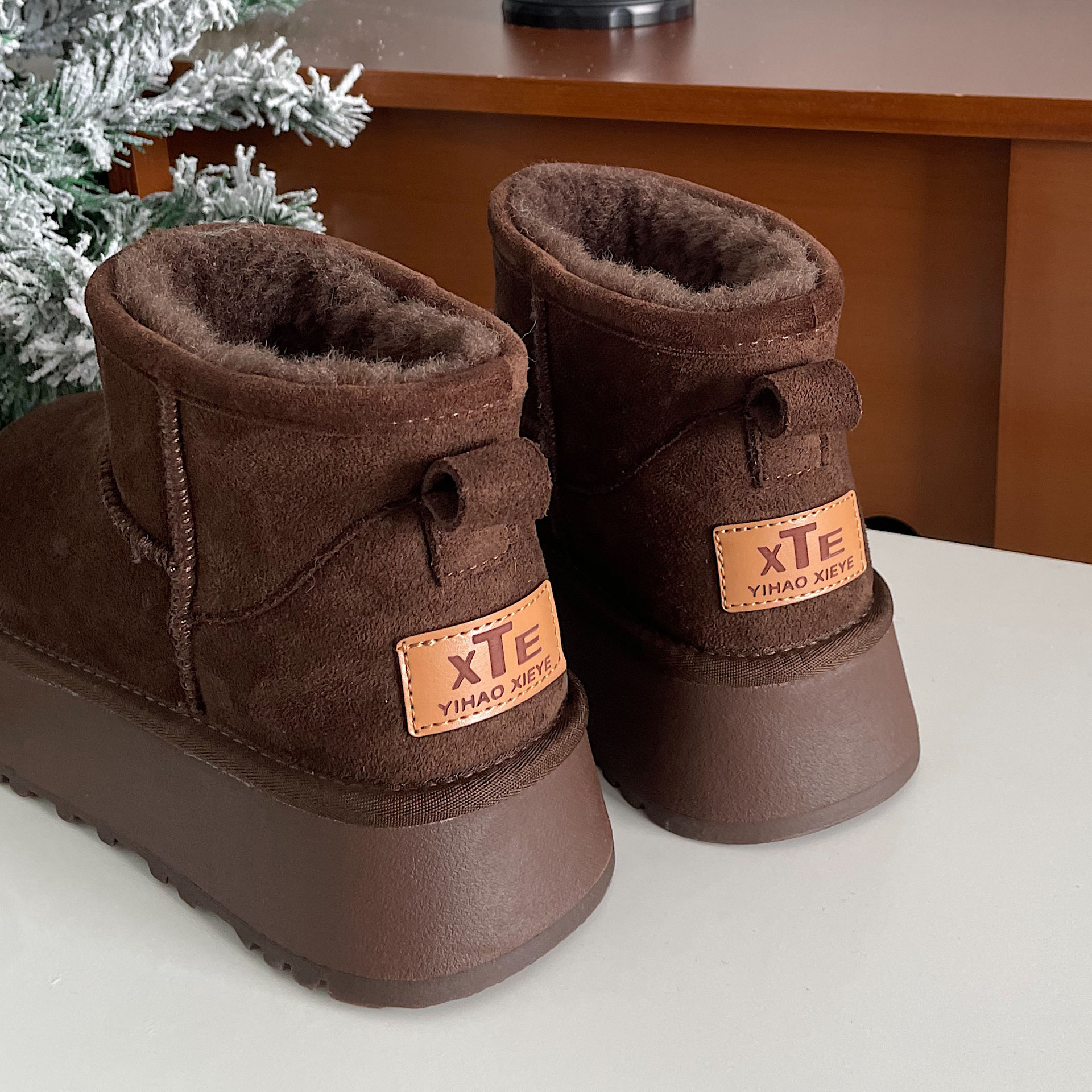 2025 autumn and winter new snow boots versatile vintage thick soled fleece-lined keep warm cotton shoes for women