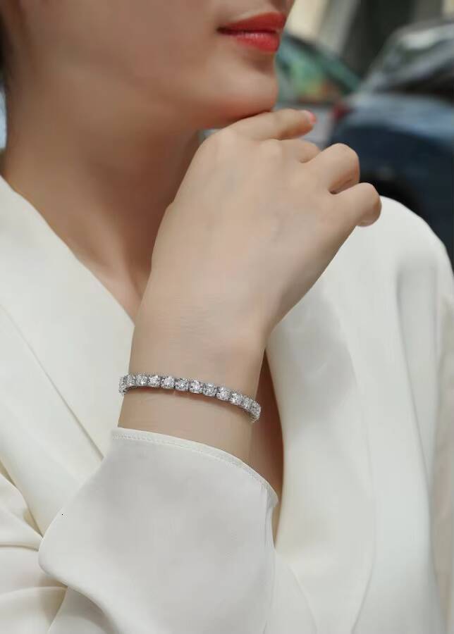 5mm Moissanite Tennis Bracelet S925 Sterling Silver Hypoallergenic Sparkling Gift GRA Certificate