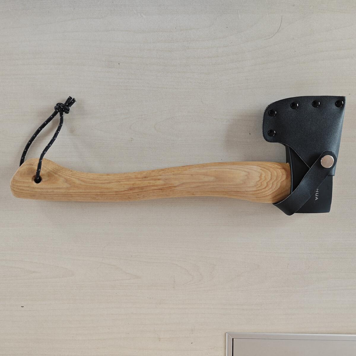 Outdoor Survival Gear Durable 15in Wood-Cutting Camp Axe w/Leather Protective Cover