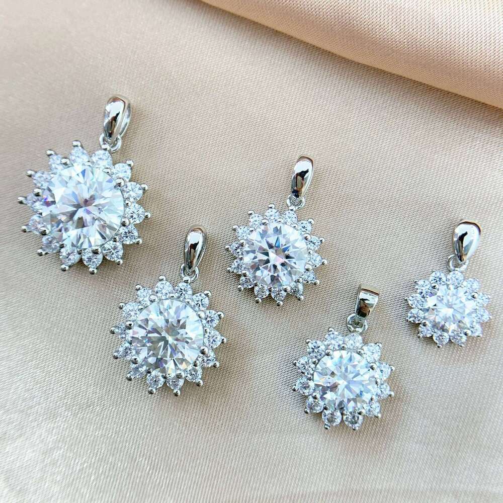 1-5ct Moissanite Tennis for Woman Wedding Jewely with Certificate 925 Sterling Sliver Plated 18k White Gold Necklace 6f6