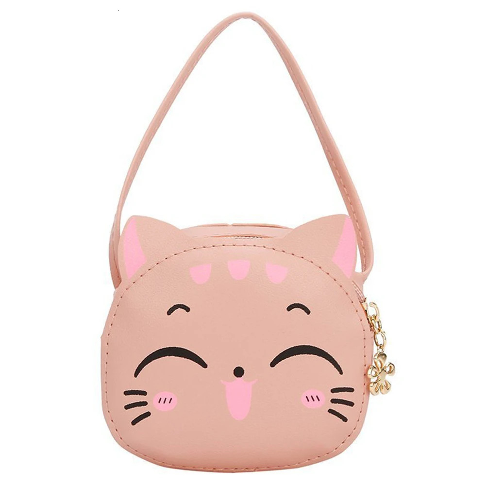 Girls Kawaii Satchel Bag Cartoon Cat Mini Shoulder Bag Compact Fashion Coin Purse Kids Daily Bags 251218