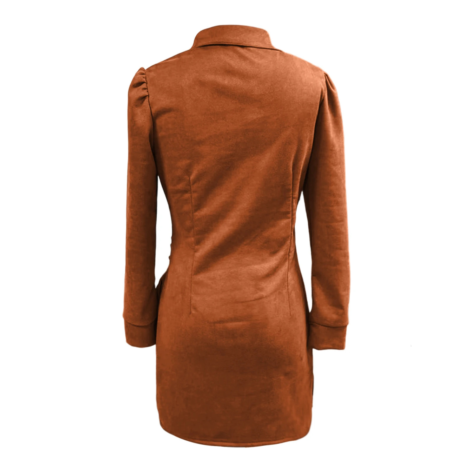 Women Elegant Suede Fringe Mini Dress Solid Lapel Sexy Deep V-Neck Cross Asymmetric Hem Bodycon Dress For Autumn Fashion Dresses 251217