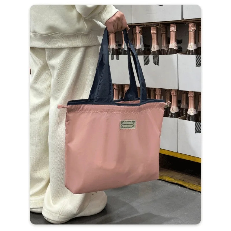 1/2pcs Foldable Drawstring Storage Bag Portable Shopping Bag Drawstring Tote Bag Home Storage Bag 251225