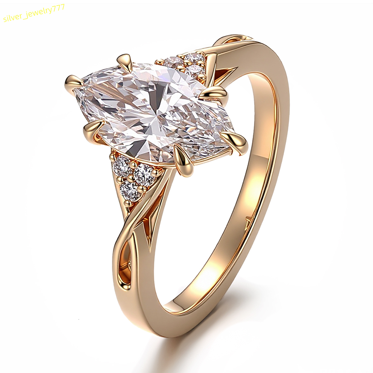 Marquise Cut Lab Grown Diamond Ring IGI Certified18K 14K 10K Solid Yellow Gold Fine Jewelry Rings Engagement Rings for Women
