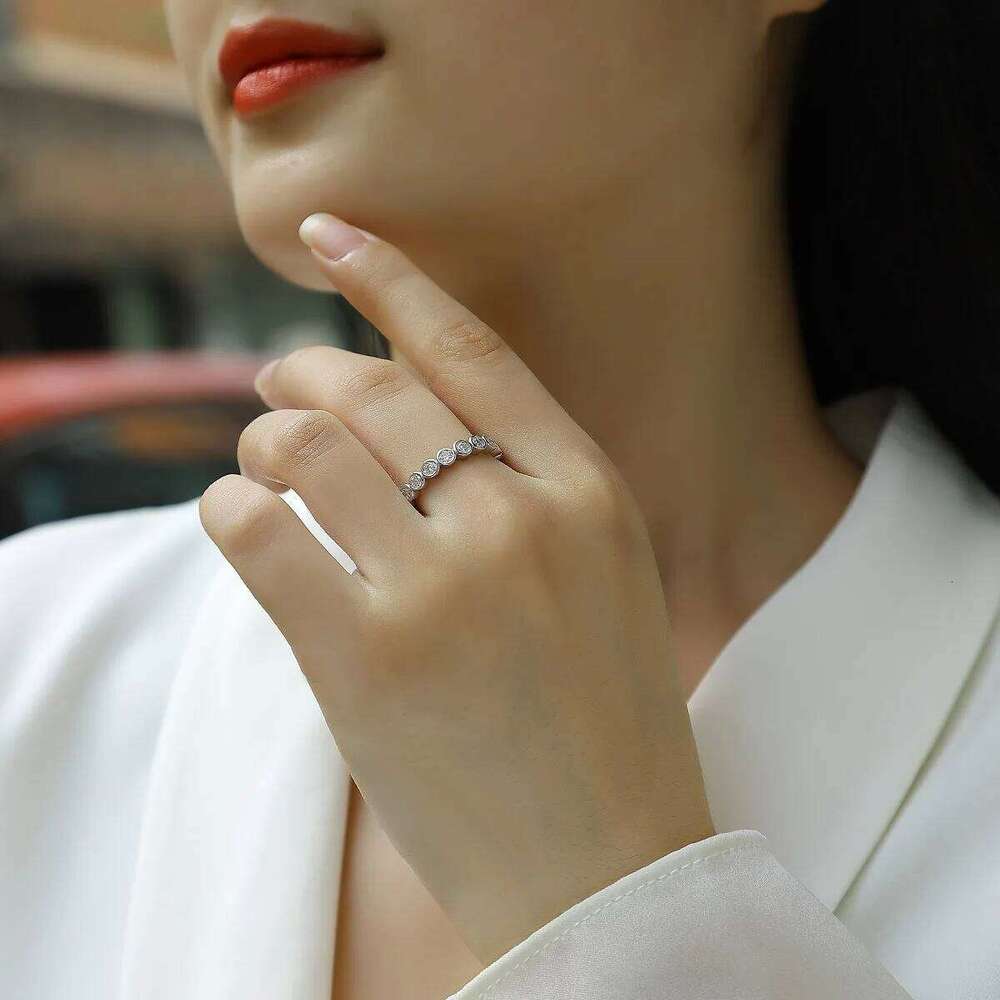 3mm D Color Moissanite Engagement Ring for Women 925 Sterling Silver Gold Plated Solitaire Rings Wholesale 84e