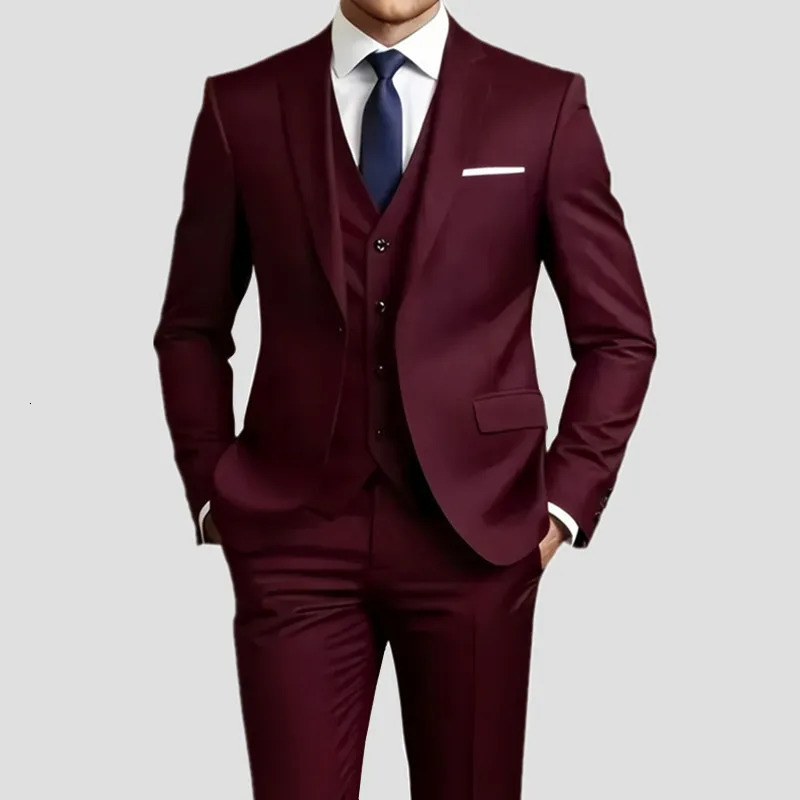 Elegant Mens Suit Sets- Slim Fit Tuxedo Set for Weddings Formal Occasions Black Suit 251217