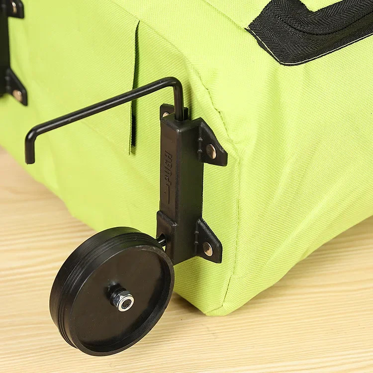 Foldable Square Oxford Cloth Shopping Cart Bag with Wheels Vegetable Buying Car Trolley Bag Durable Market Research Bag 251225