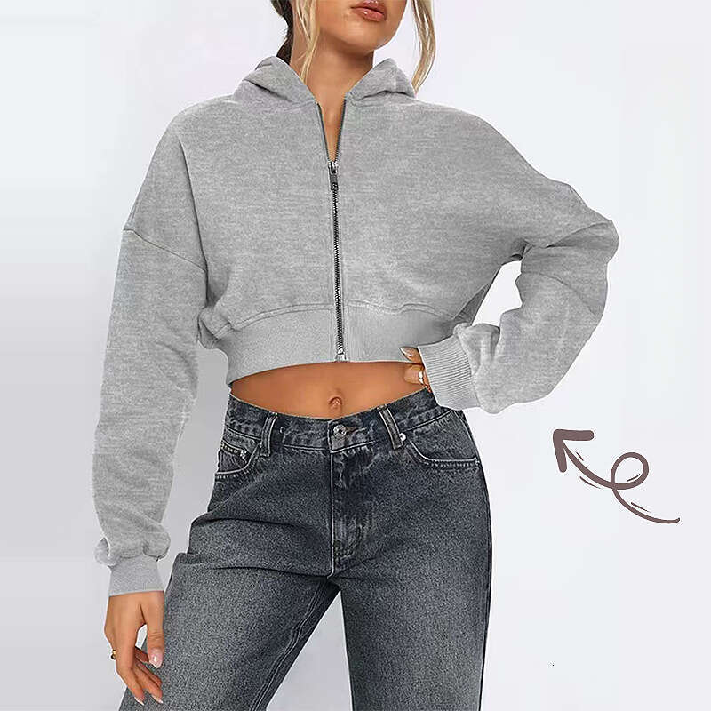 Hooded for Women, Short Cardigan Jacket, New Spring/Summer Loose Fit Long Sleeve Couple Sweatshirt