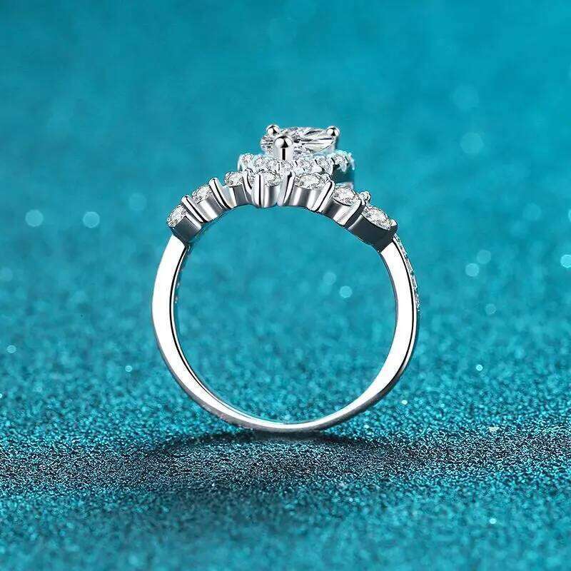 1ct D Color Moissanite Engagement Ring for Women 925 Sterling Silver Gold Plated Solitaire Rings Wholesale 250