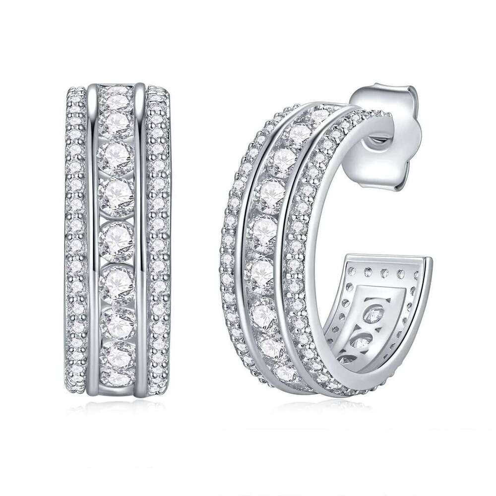 Moissanite Earrings for Women Lab Grown Diamond Ear Studs 925 Sterling Silver Fine Jewelry Gift f77