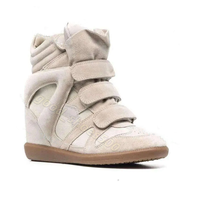 Women's High Heel Ankle Boots: Round Toe Sneakers, Flat Wedge, High-Top Casual Black Sports Shoes Suede Wedge Sneakers Fashion Show New Shoes