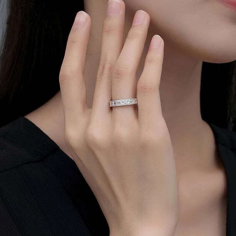 2.32ct DVVS1 Moissanite Ring for Women 100% Real 925 Sterling Silver Gold Plated Wedding Party Charm Fine Jewelry New 401