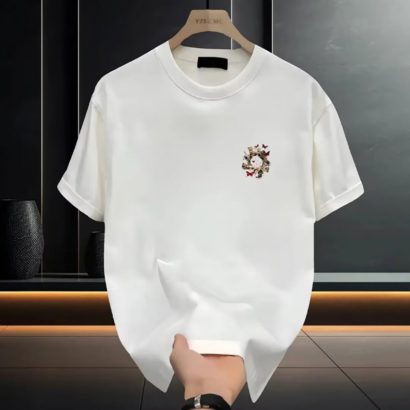 Summer New Arrival Heavyweight 100% Cotton Casual & Breathable Short Sleeve T-shirt. American Streetwear Style, Crew Neck, Loose Fit, Versatile Tee.