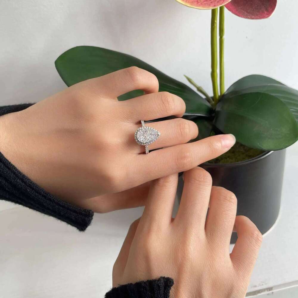 1-5ct D Color Moissanite Engagement Ring for Women 925 Sterling Silver Gold Plated Solitaire Rings Wholesale e80