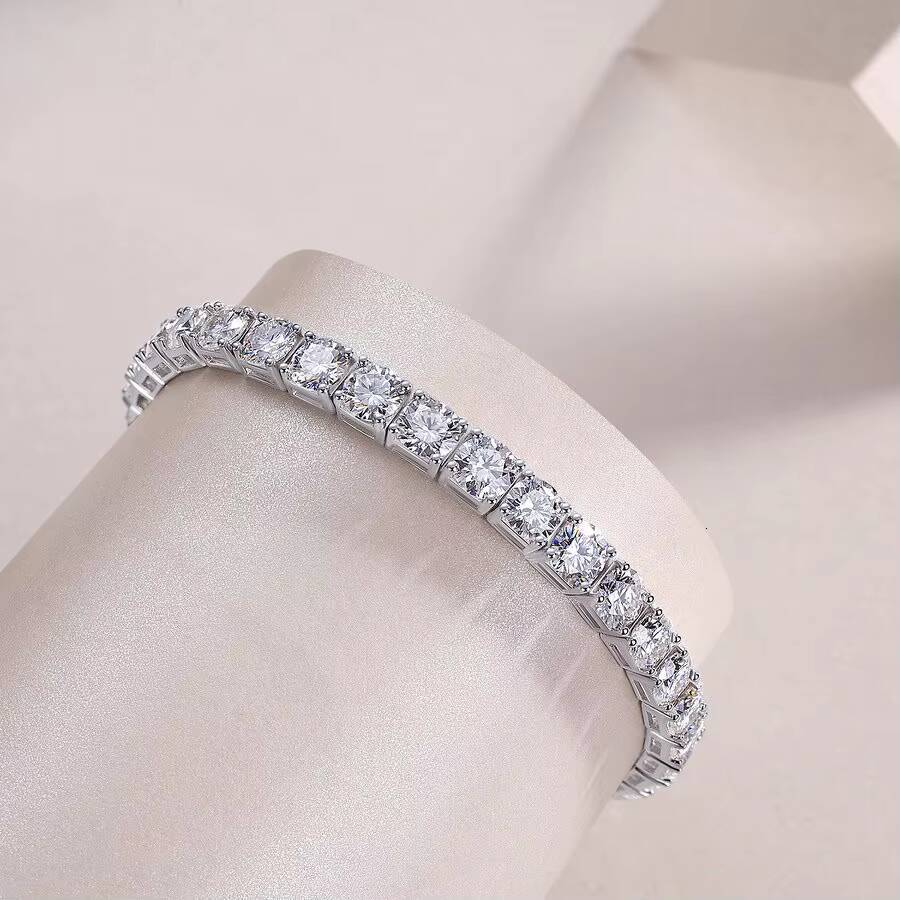5mm Moissanite Tennis Bracelet S925 Sterling Silver Hypoallergenic Sparkling Gift GRA Certificate