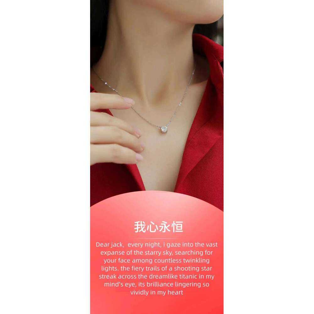 Moissanite Dia 6.5/8mm 1-2CT Woman Pendant Sier For Women Chains Party Bridal Fine Jewelry 925sterling Silver Necklace 9eb