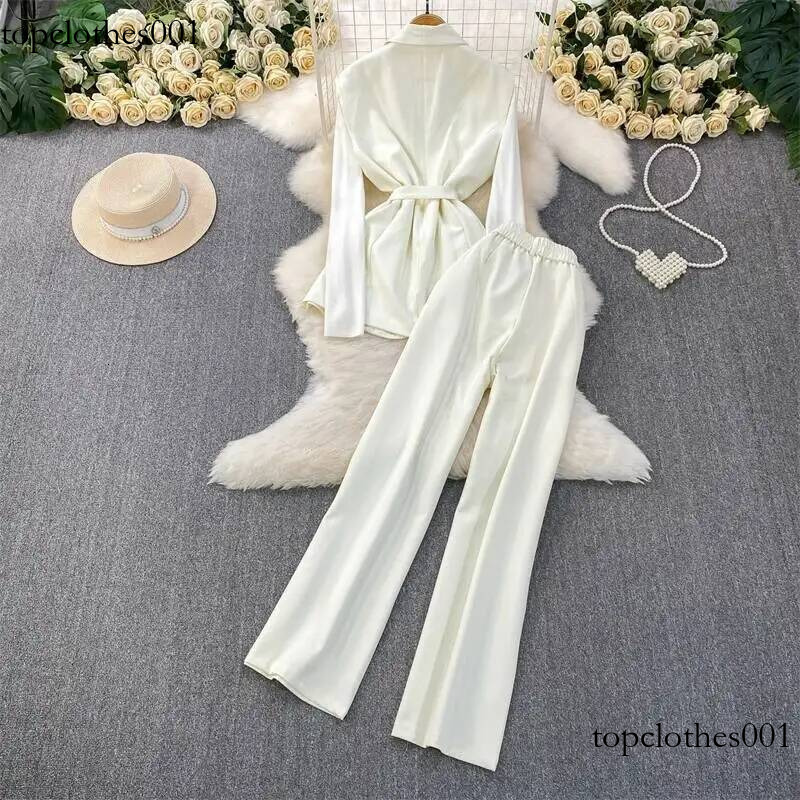 XFPV Korean Style 3 Piece Set For Women Autumn New Long Sleeves Knitted Sweater Loose Blazer Vest + High Waist Wide Leg Jeans