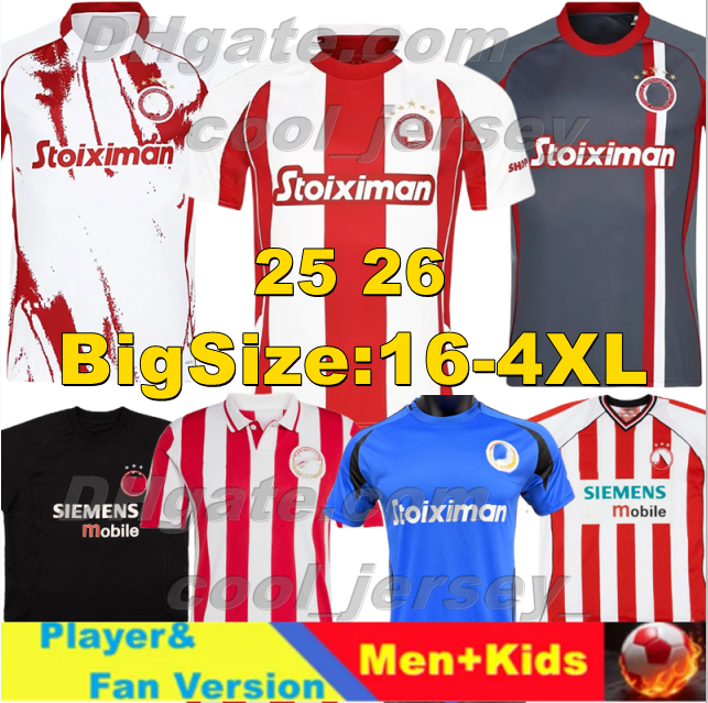 XXXL 4XL 25 26 Olympiacos F.C. Soccer Jerseys Retro 2001 03 05 EL KAABI MARCELO JAMES OLEG 100th anniversary 2025 BAKAMBU VALBUENA MASOURAS Football Shirts Men Uniforms