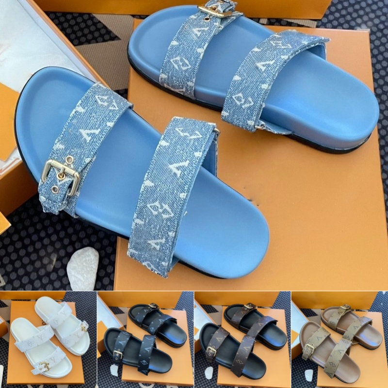 Sandals For Women Fashion Designer Slides sandale Flat Heels waterproof Classic Rubber Slippers Mules female luxe shoes 36-45
