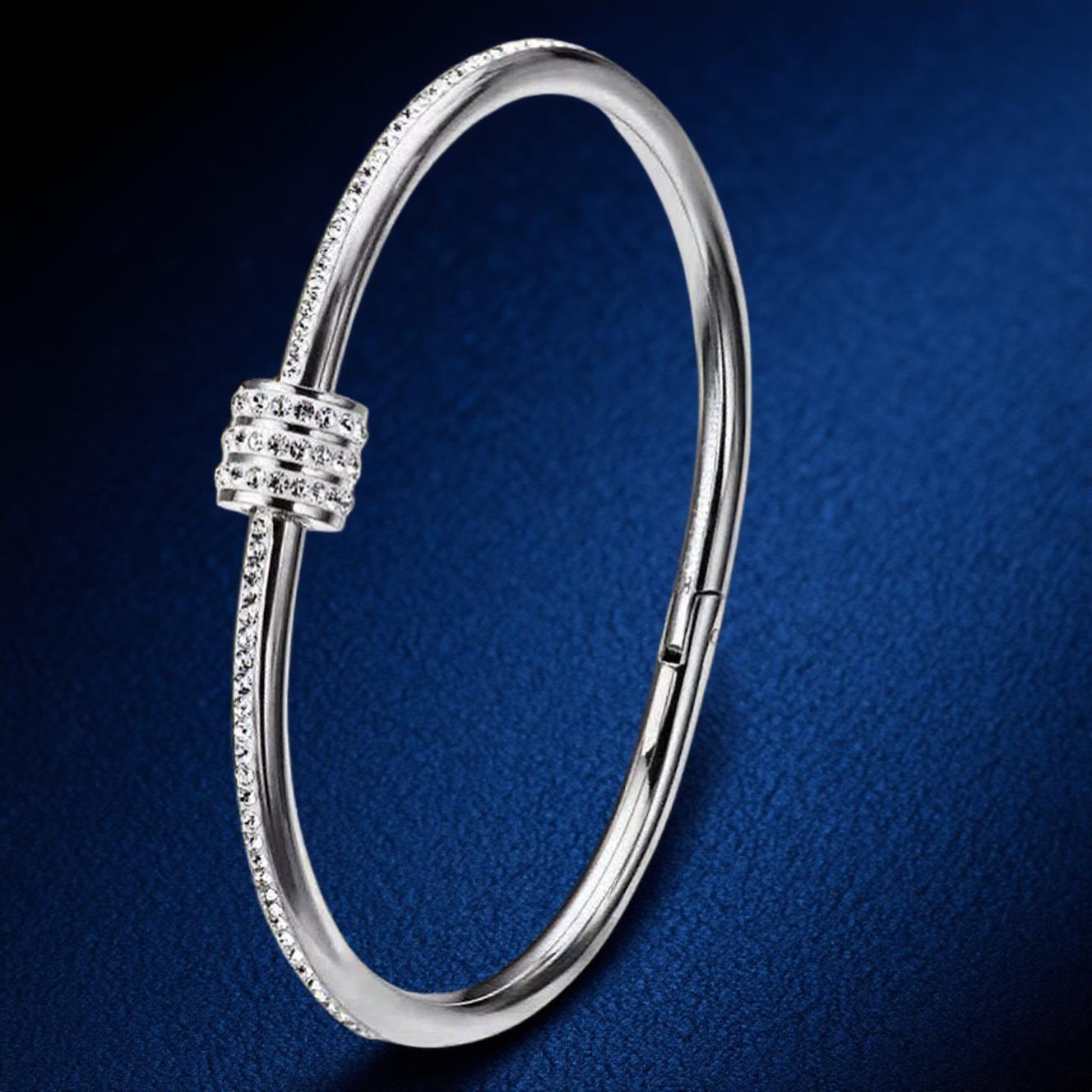 Luxury Brand Designer Jewelry Stainless Steel Bracelet Zircon Titanium Steel Bracelet Women Fashion High-End Feel Bracelet Niche Temperament Versatile