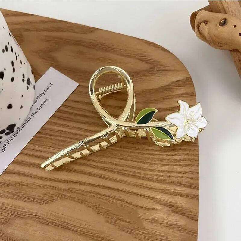 Fashion Cute Flower Alloy Hairclips For Women Adjustable Multicolour Metal Hairclip Party Everyday Jewlery