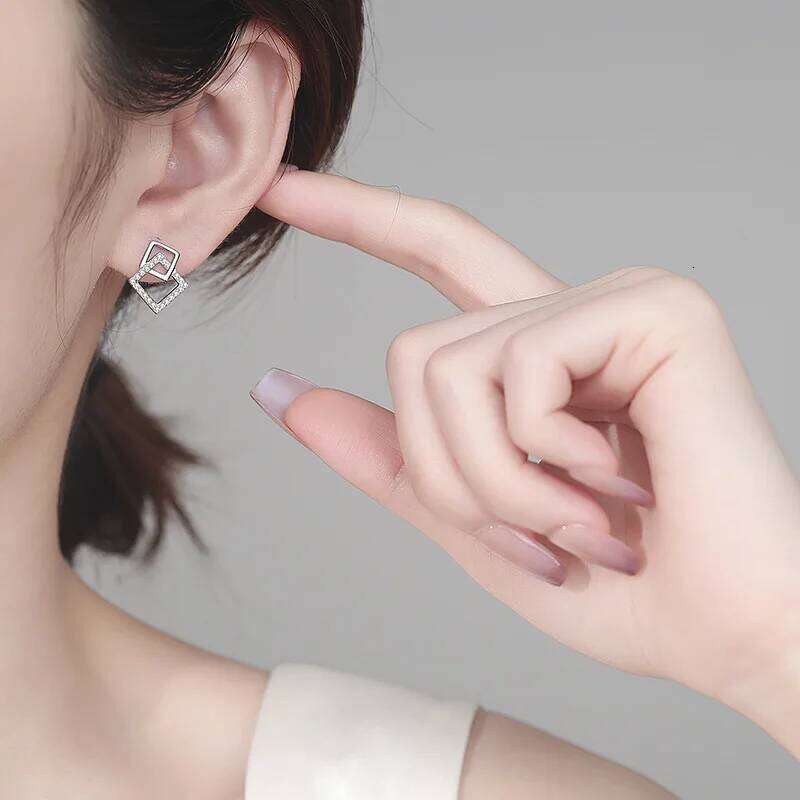 Moissanite Earrings for Women Lab Grown Diamond Ear Studs 925 Sterling Silver Fine Jewelry Gift 52a