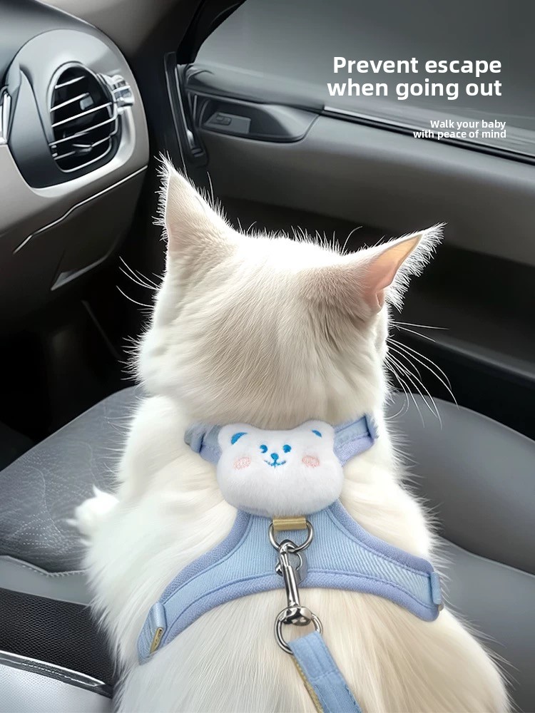 Breathable Cat Harness with Leash Adjustable Kitten Walking Vest for Small Dogs Pet Accessories