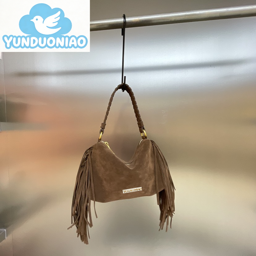 Autumn and winter new retro high-quality women's handbag retro fashionable elegant tassel handbag crossbody bag fashionable tote bag