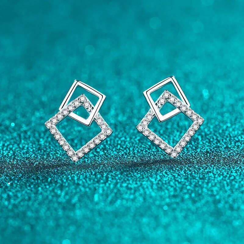 Moissanite Earrings for Women Lab Grown Diamond Ear Studs 925 Sterling Silver Fine Jewelry Gift 52a