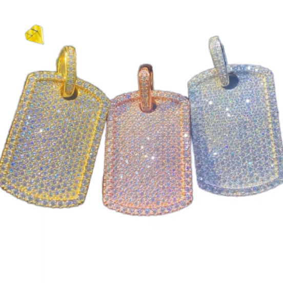 Hiphop Custom Moissanite Pendant Shield Iced Out D Vvs Moissanite Diamond S925 Moissanite Pendant