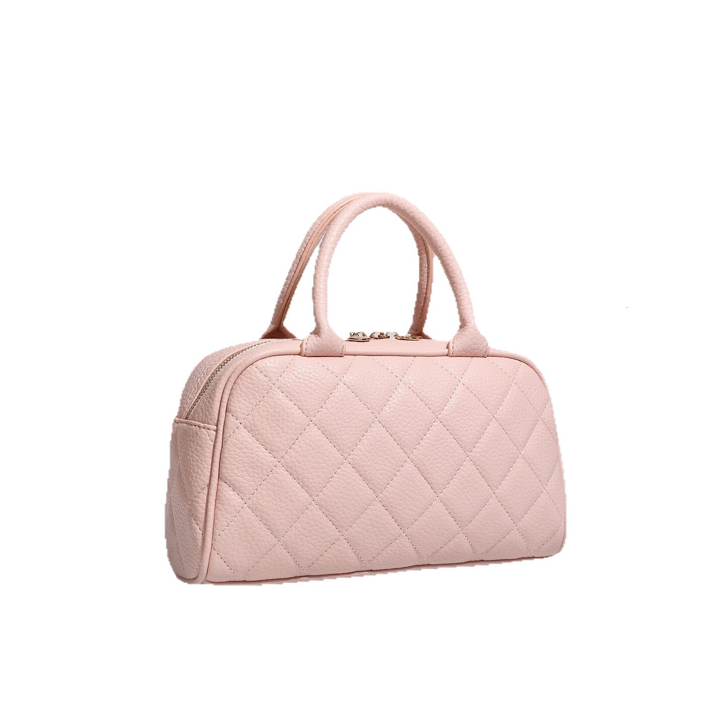 New Pink Casual Paired with Jenny's Retro Style Bowling Diamond Pattern Handbag, Women's Shoulder Bag, Luxury Bag, Crossbody Bag