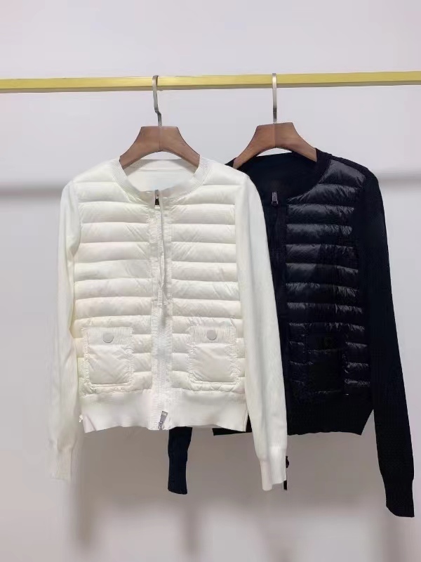 2025 Women down jacket New patchwork women stand-up collar down jacket Wool knitted patchwork Jacket2086