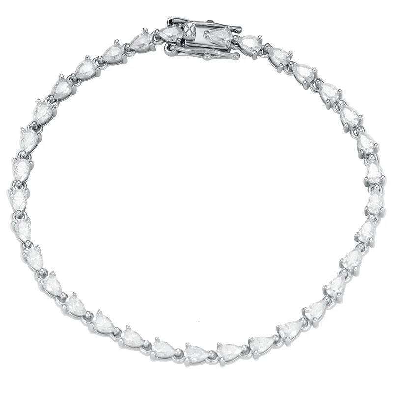Jewelry VVS Sterling Silver 925 Fashion Moissanite Tennis Chain Bracelet and Necklace For Women 90f
