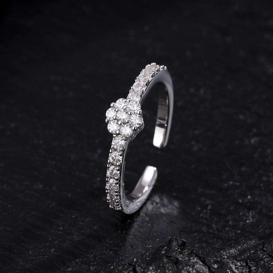 ZAKOL Light Luxury Round Zircon Inlaid Thin Ring for Ladies Simple Fashion Versatile Wedding Engagement Party CZ Jewelry