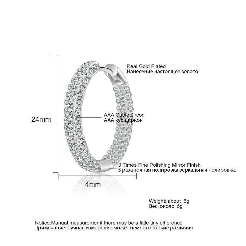 ZAKOL Luxury Shiny Micropaved Zirconia Hoop Earrings for Women Exquisite Wedding Party Jewelry Wholesale