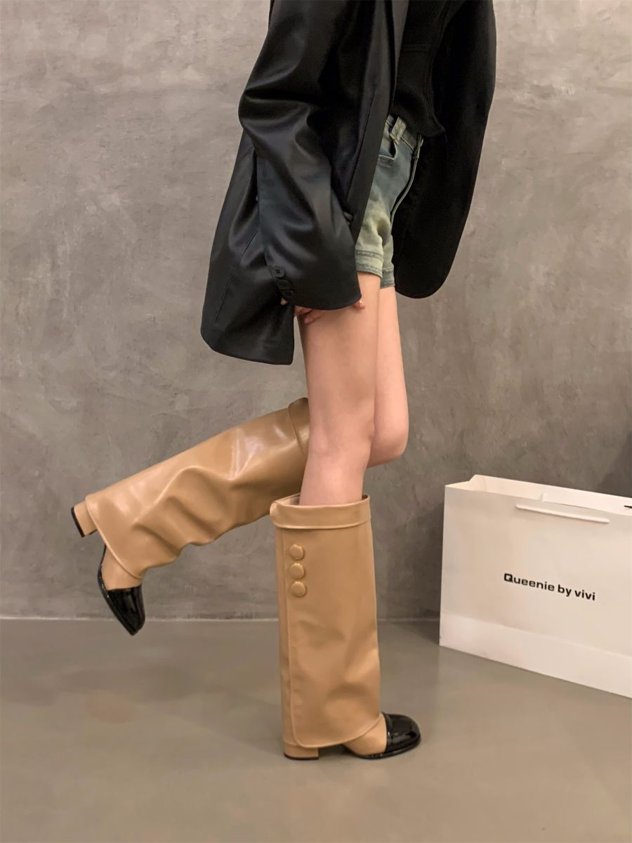 Free shipping designer boots for womens Knight Boots black beige Fashionable and versatile new long boots